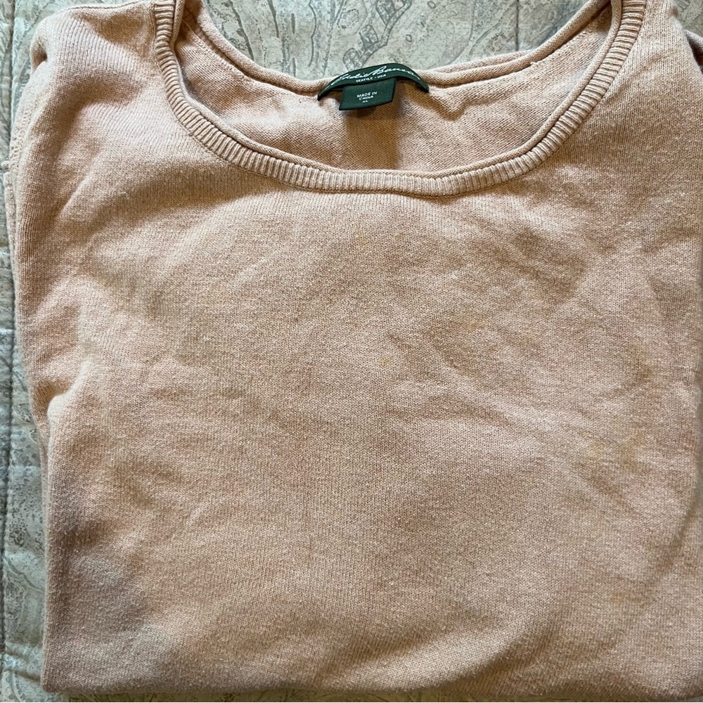 Eddie Bauer Women's Soft Pink Crew Neck Sweater